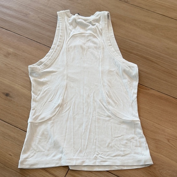 Lululemon Ebb to Street Tank Top White Ribbed High Neck Athletic Racerback SLNSH - Picture 4 of 4
